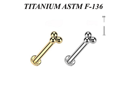 Безрезьбовой лабрет титановое трио