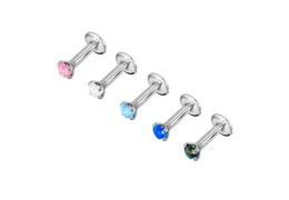 Лабрет опаловое сердце