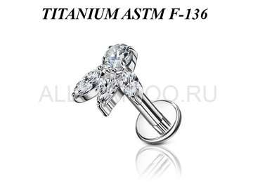 Лабрет из титана Ti Metal акали