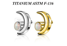 Накрутка из титана Ti Metal луна с опалом