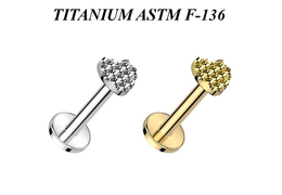 Лабрет из титана рельефное сердце Лабрет из титана рельефное сердце