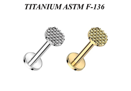 Лабрет из титана рельефный диск Лабрет из титана рельефный диск