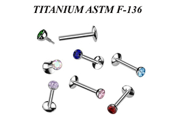 Лабрет из титана с фианитом Лабрет из титана с фианитом