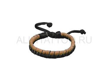 Браслет из кожи плетённый коричнево-чёрный