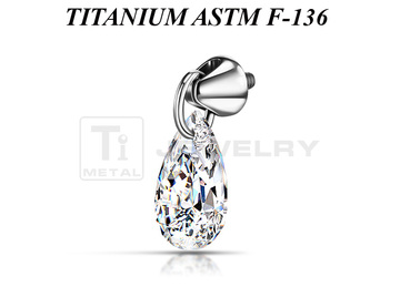Накрутка из титана Ti Metal кристальная капля