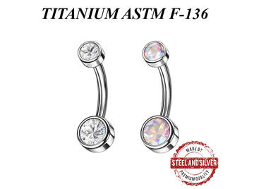 Банан титановый Steel and Silver с Premium Zirconia