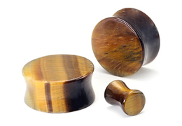 Плаги тигровый глаз, пара