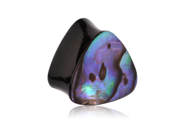 Плаги из рога инкрустированные перламутром, пара