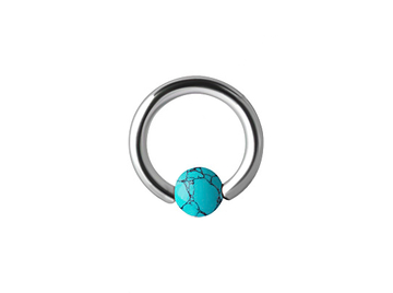 Кольцо с бирюзовым шариком