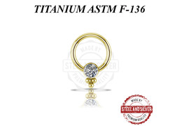 Кольцо из титана Steel and Silver с золотым покрытием и кластером Swarovski