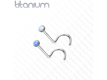 Нострил из титана с опалом