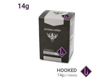 Иглы для пирсинга Precision Needles крюк 14G, упаковка 50шт.