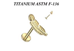 Лабрет из титана перо