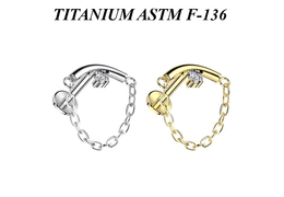 Лабрет из титана омега