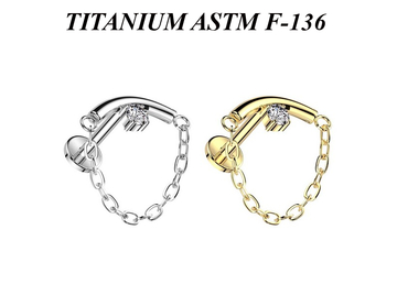 Лабрет из титана омега